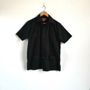 Vintage Coleccion Ortega Black Guayabera Shirt